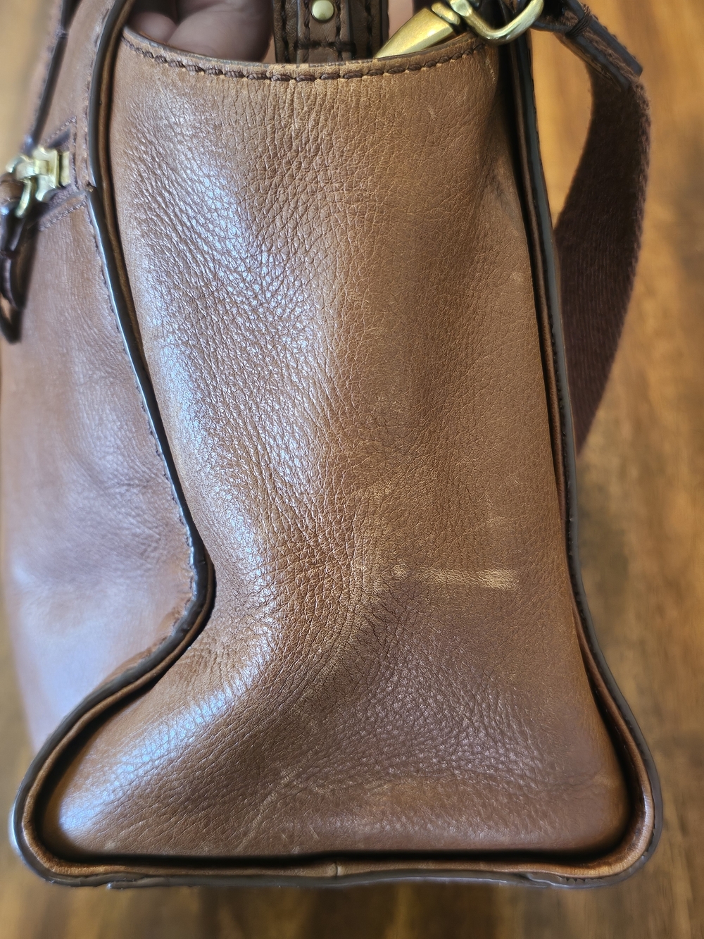 Fossil Brown Leather Satchel Crossbody Bag - Picture 3 of 10